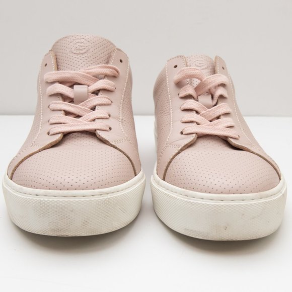 Greats Royale Sneakers Leather Perforated Shoes Lace-Up Made in Italy Pink 9.5 - Picture 2 of 8